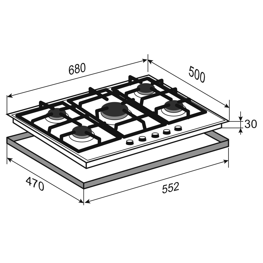 Купить Газовая варочная панель Zigmund & Shtain GN 128.71 A — Фото 2