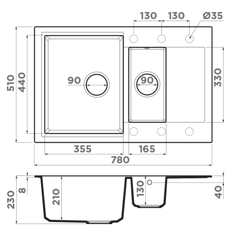 Купить Мойка OMOIKIRI Daisen 78-2T-GR Tetogranit/Leningrad grey — Фото 2