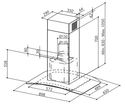 Купить Островная вытяжка FABER TRATTO ISOLA/SP EV8 X/V A90 — Фото 4