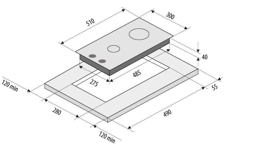 Купить Индукционная варочная панель Fornelli PIA 30 VENTO BL — Фото 2