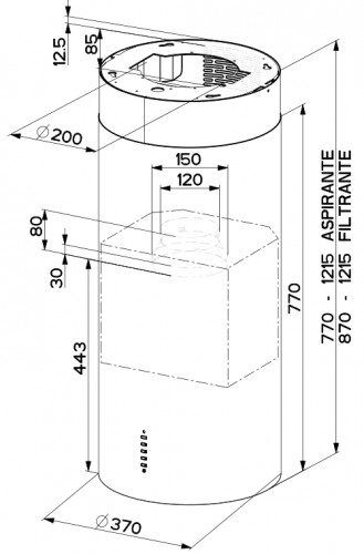 Купить Островная вытяжка FABER CYLINDRA ISOLA PLUS WH GLOSS A37 — Фото 2