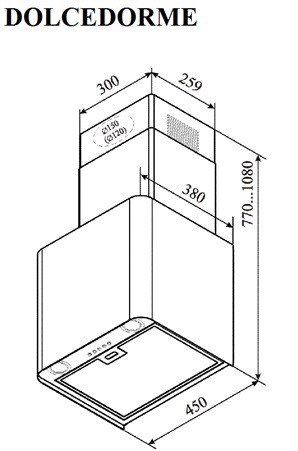 Купить Островная вытяжка Delonghi Dolcedorme nero 45 — Фото 2