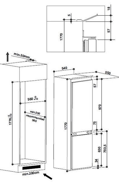 Купить Встраиваемый холодильник Whirlpool ART 8910/A+/SF — Фото 3