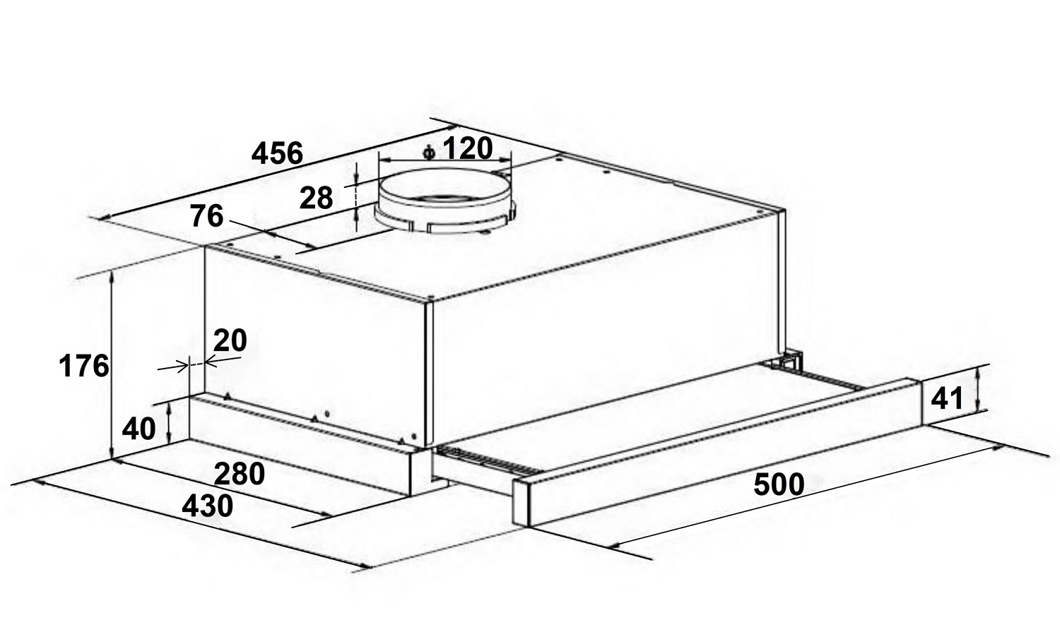 Купить Вытяжка встраиваемая LEX Hubble 500 черный — Фото 2