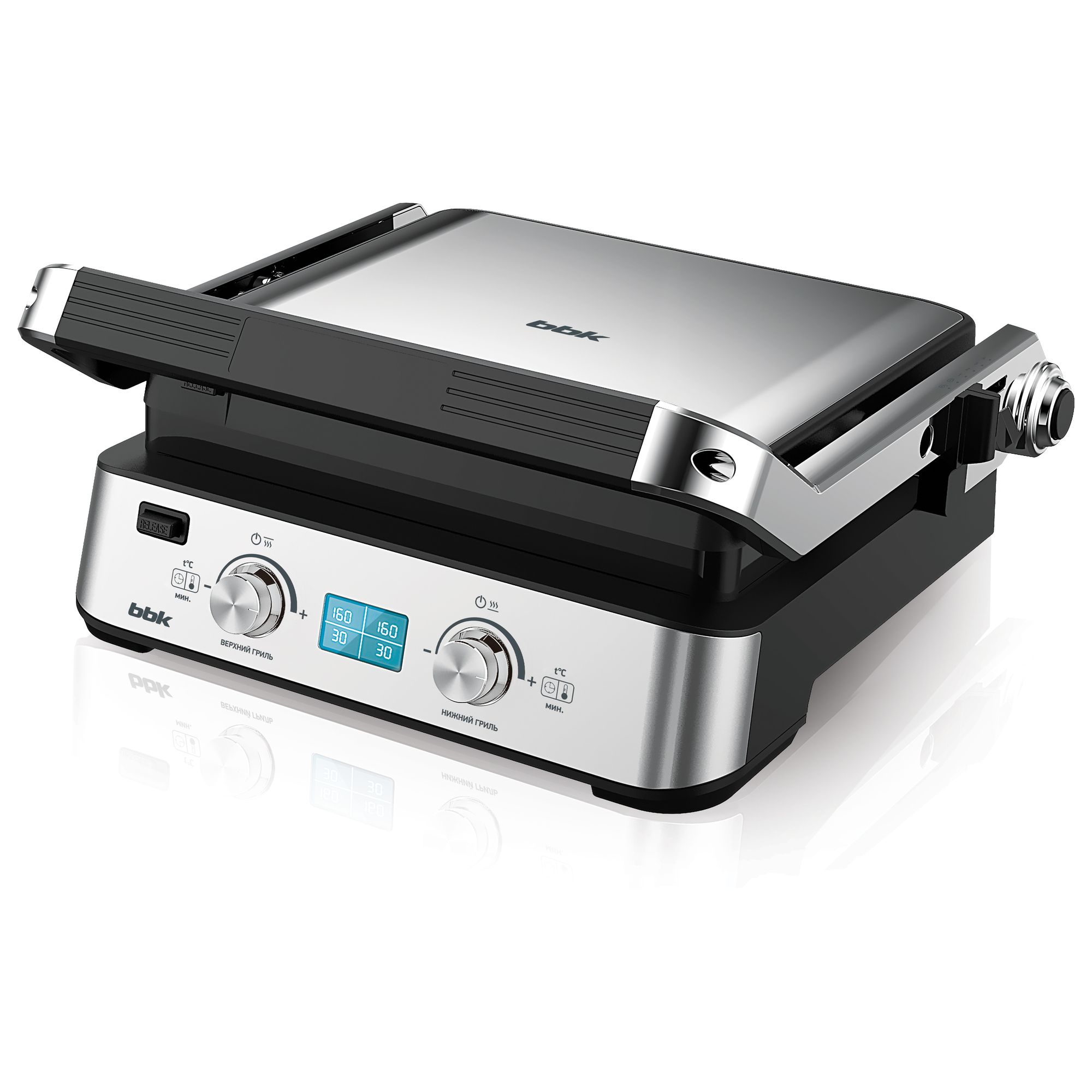 Электрический гриль BBK BEG2004 черный/металлик																		 — описание, фото, цены в интернет-магазине PT Stores