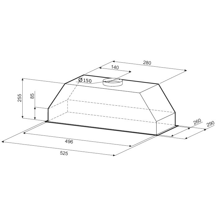 Купить Вытяжка встраиваемая KRONA RUNA 600 white PB — Фото 2