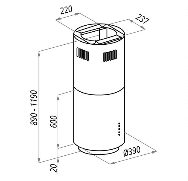 Купить Островная вытяжка MAUNFELD NENE 40 INOX — Фото 3