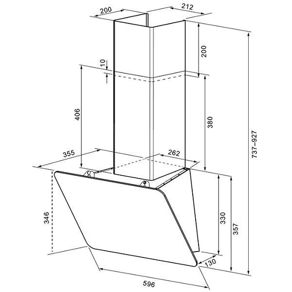 Купить Наклонная вытяжка KRONA LIORA 600 black S — Фото 2