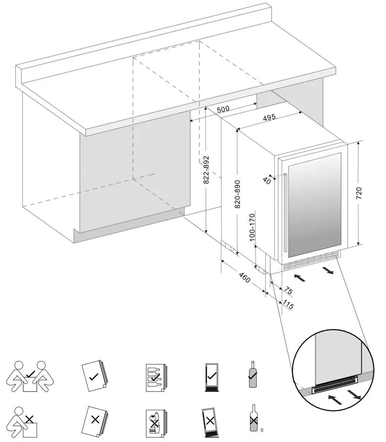 Купить Встраиваемый винный шкаф DUNAVOX DAUF-38.100DB — Фото 2