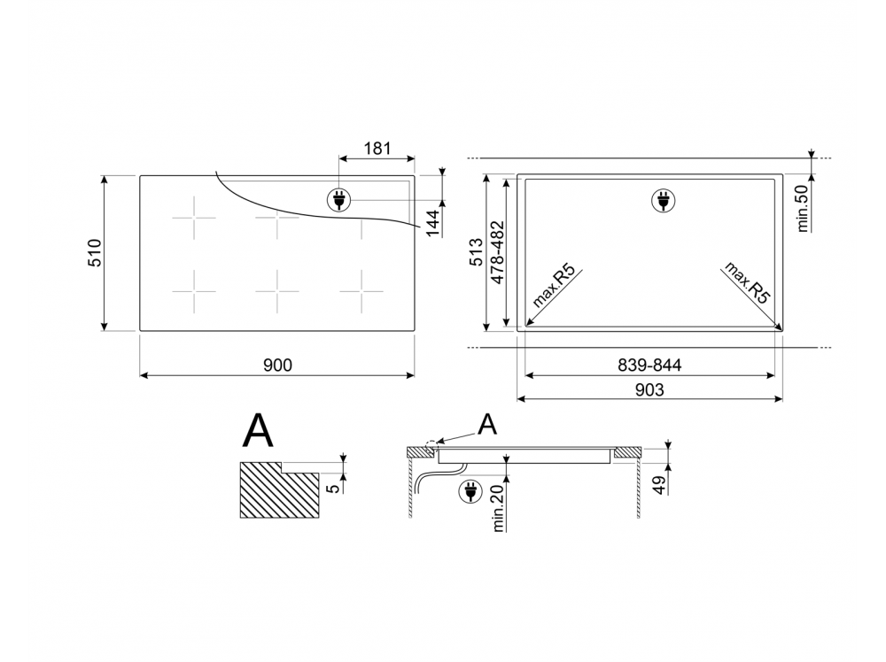 Купить Индукционная варочная панель Smeg SI1M4954D — Фото 3