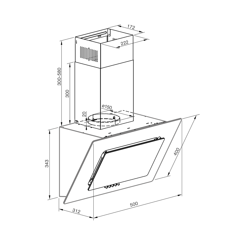 Купить Наклонная вытяжка GRAUDE DHE 50.1 S — Фото 2