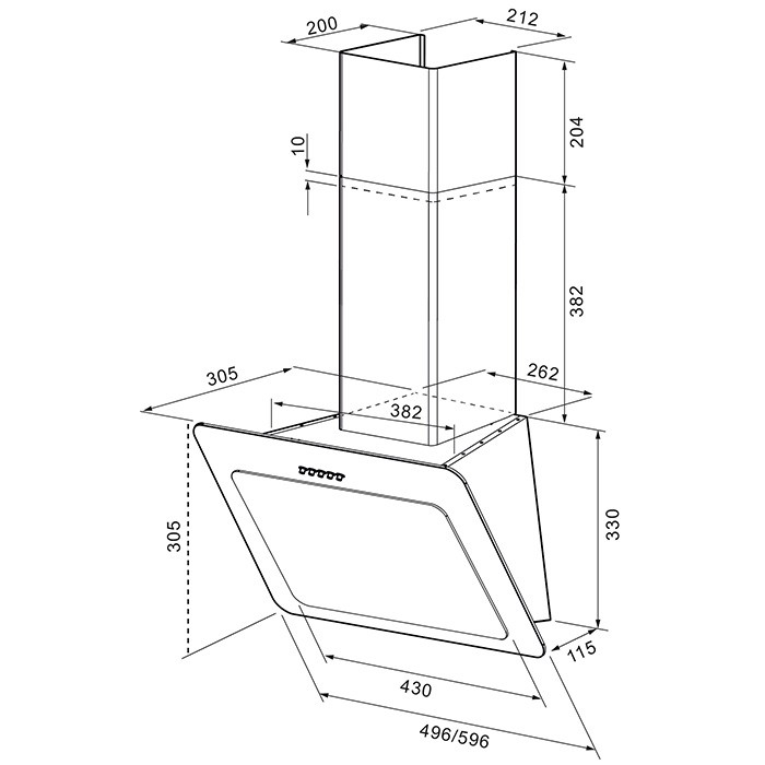 Купить Наклонная вытяжка KRONA LIVA 600 black PB — Фото 2