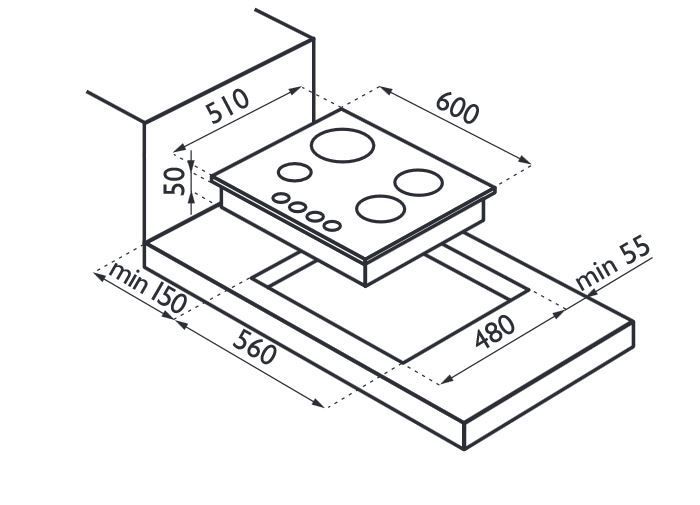 Купить Газовая варочная панель Ardesia L 60 VX — Фото 2