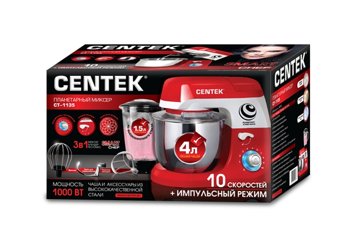 Купить Миксер CENTEK CT-1135 кр/белый — Фото 5
