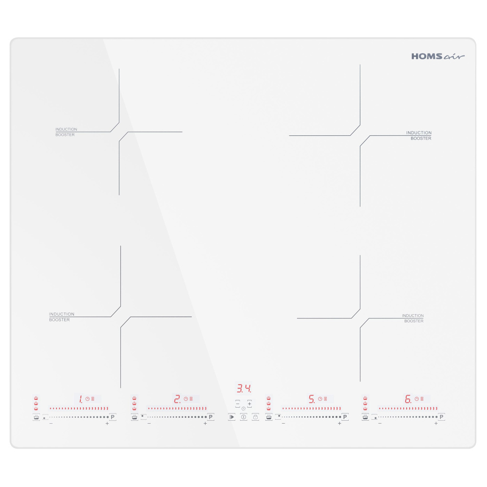 Индукционная варочная панель HOMSair HIC64SWH																		 — описание, фото, цены в интернет-магазине PT Stores