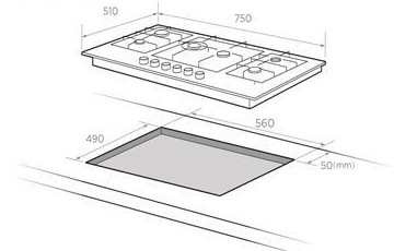 Купить Газовая варочная панель Midea MG7560TGW — Фото 2