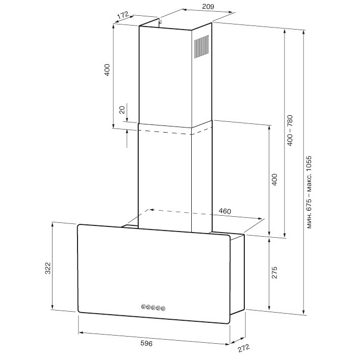 Купить Наклонная вытяжка KRONA CLEMENTINA 600 white S — Фото 2