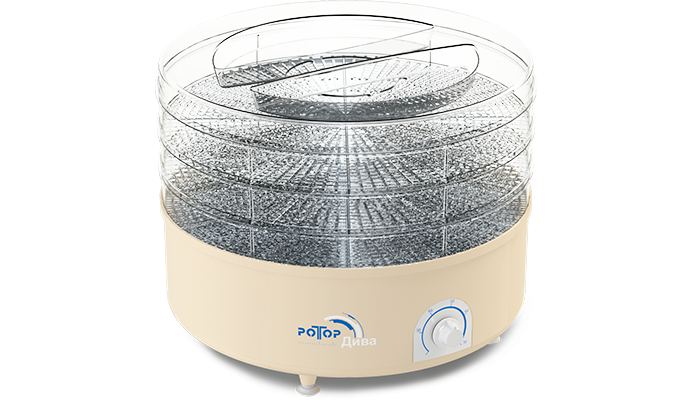 Сушилка для овощей и фруктов Ротор Дива СШ-007-04 3под. прозрачный																		 — описание, фото, цены в интернет-магазине PT Stores