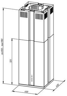 Купить Островная вытяжка AKPO WK-9 Исла Луна 40 см. нержавейка — Фото 3