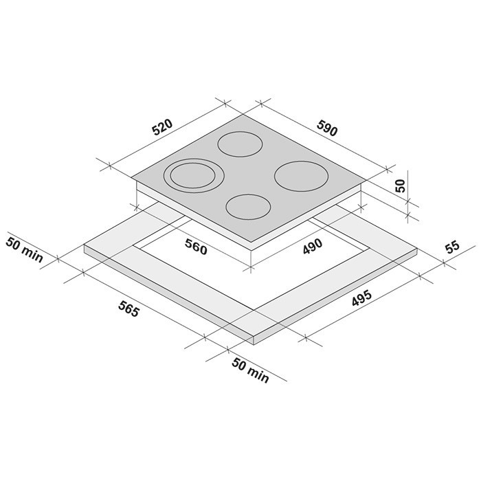 Купить Электрическая варочная панель KRONA ORSA 60 BL — Фото 2