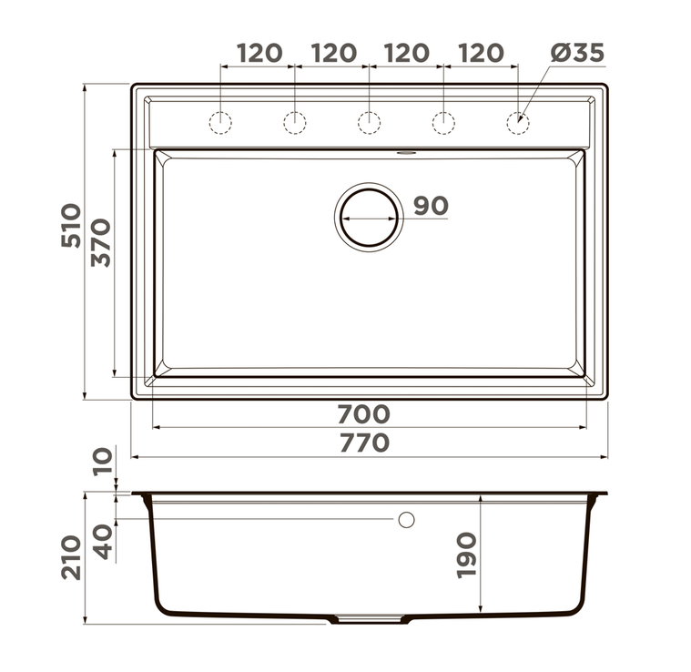 Купить Мойка OMOIKIRI Daisen 77-GR Artgranit/leningrad grey — Фото 2