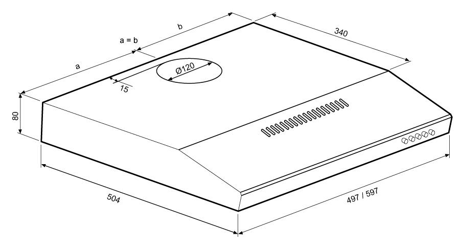 Купить Плоская вытяжка KRONA JESSICA slim 500 white push button — Фото 5