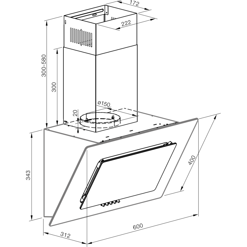 Купить Наклонная вытяжка GRAUDE DHE 60.1 S — Фото 2