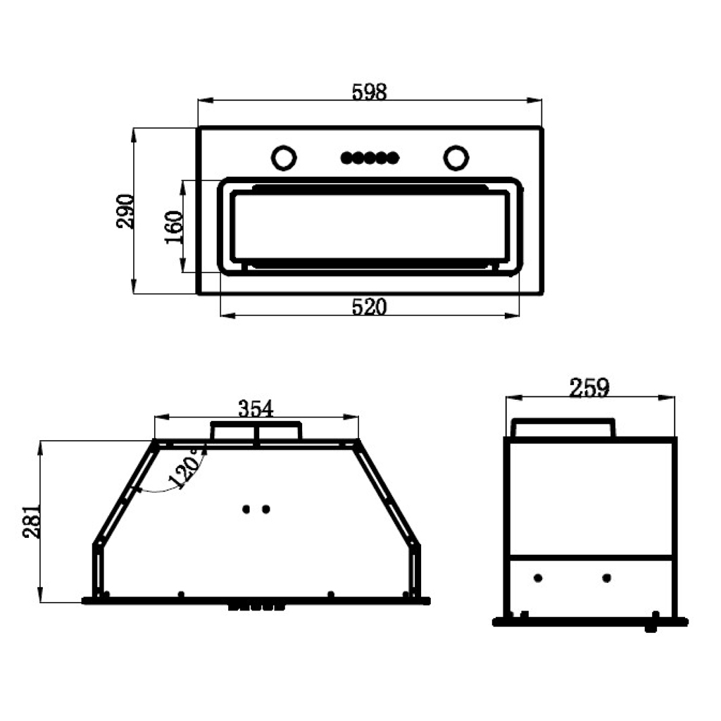 Купить Вытяжка встраиваемая MAUNFELD TRAPEZE 601GG черный — Фото 13