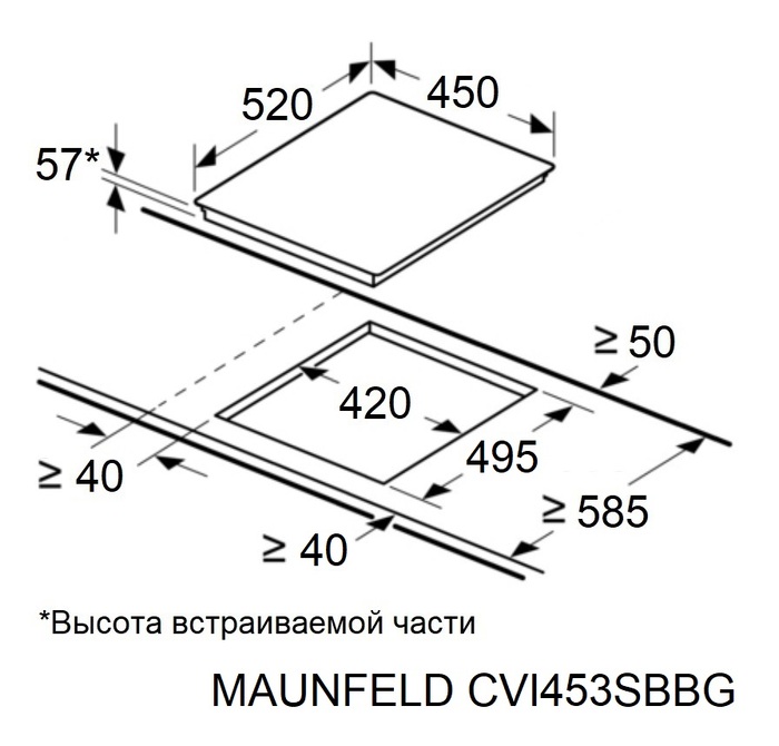 Купить Индукционная варочная панель MAUNFELD CVI453SBBG — Фото 7