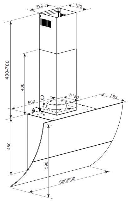 Купить Наклонная вытяжка GRAUDE DH 90.3 WE — Фото 2