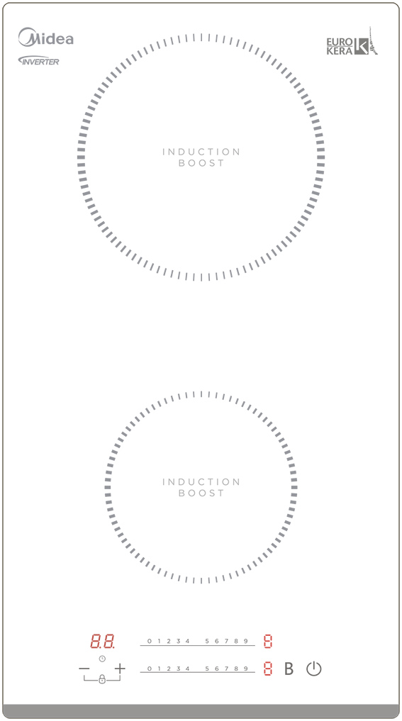 Индукционная варочная панель Midea MIH32730FW																		 — описание, фото, цены в интернет-магазине PT Stores
