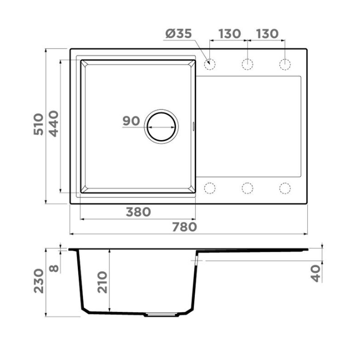 Купить Мойка OMOIKIRI Daisen 78T-PL Tetogranit/платина — Фото 2