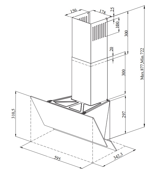 Купить Наклонная вытяжка Monsher LAVAL 60 Noir — Фото 6