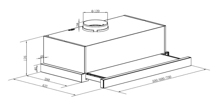 Купить Вытяжка встраиваемая MAUNFELD VS LIGHT 50 ЧЕРНЫЙ — Фото 2
