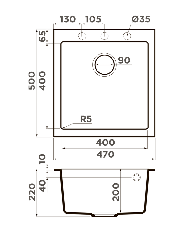 Купить Мойка OMOIKIRI Bosen 47-BL Tetogranit/черный — Фото 2