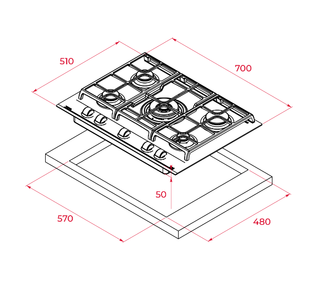Купить Газовая варочная панель TEKA GZC 75330 XBN NIGHT RIVER BLAC — Фото 2