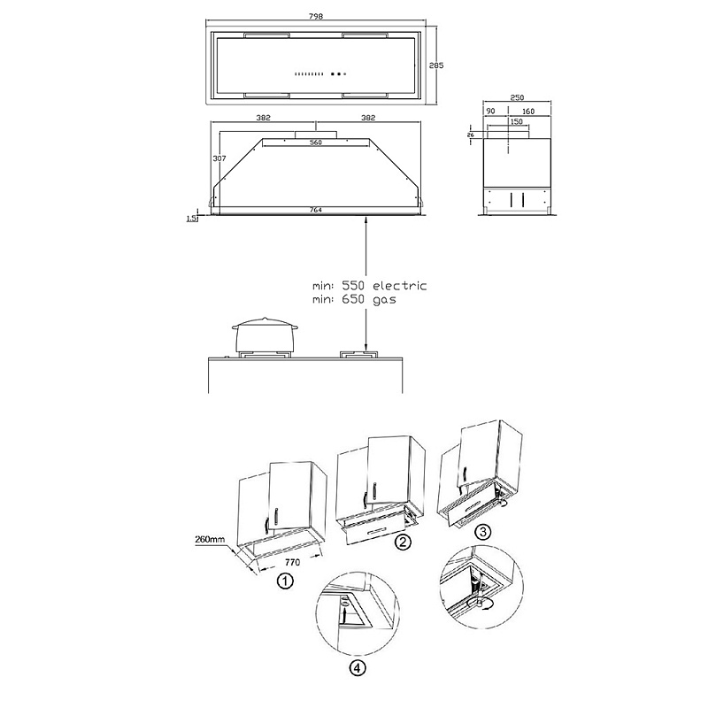 Купить Вытяжка встраиваемая KORTING KHI 9997 GN — Фото 4