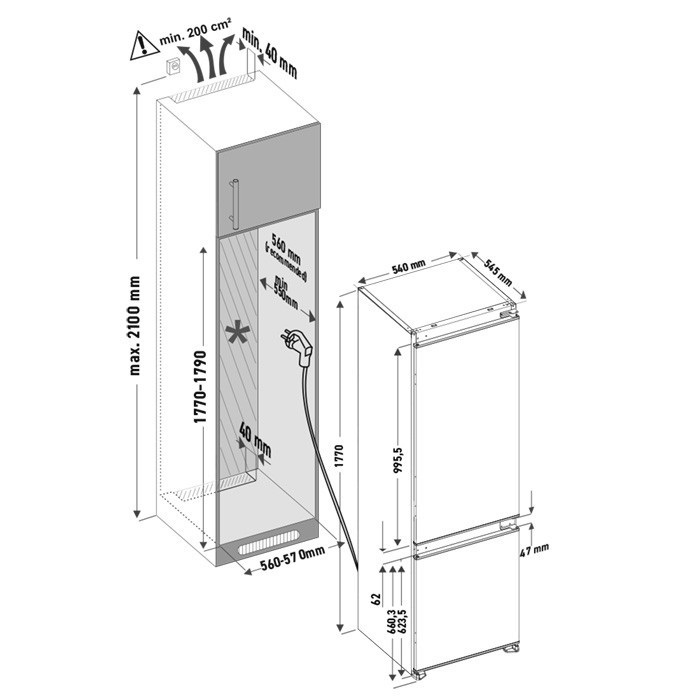Купить Встраиваемый холодильник KRONA BRISTEN FNF KRFR 102 — Фото 4