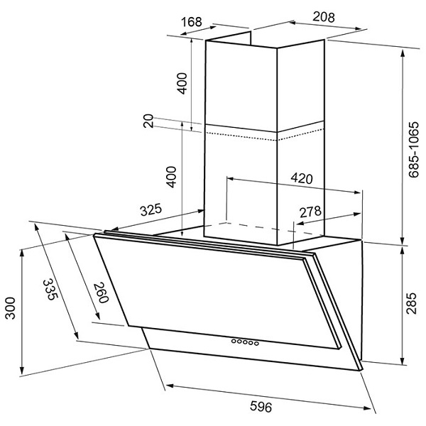 Купить Наклонная вытяжка KRONA Olly 600 ivory PB — Фото 2