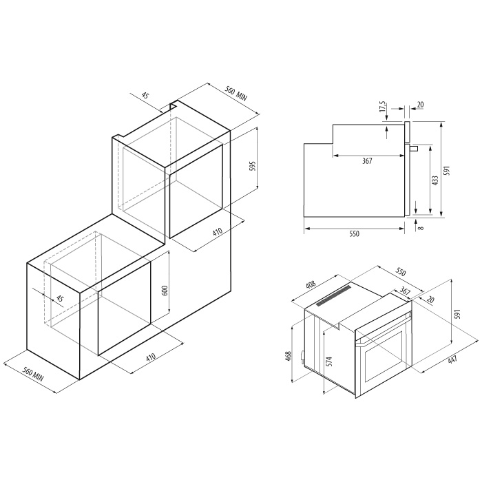Купить Электрический духовой шкаф KRONA BREVE 45 BL — Фото 2