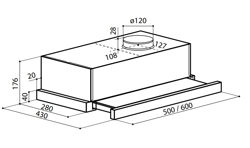 Купить Вытяжка встраиваемая LEX Hubble 500 нержавеющая сталь — Фото 6