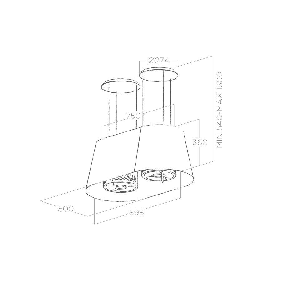Купить Островная вытяжка ELICA TWIN IX/F 90 — Фото 3