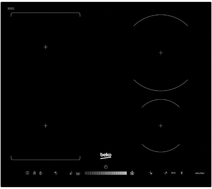 Индукционная варочная панель BEKO HII 64500 FHT																		 — описание, фото, цены в интернет-магазине PT Stores