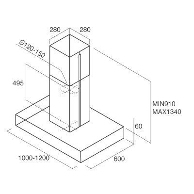Купить Островная вытяжка JET AIR FREEDOM IX 100 — Фото 3