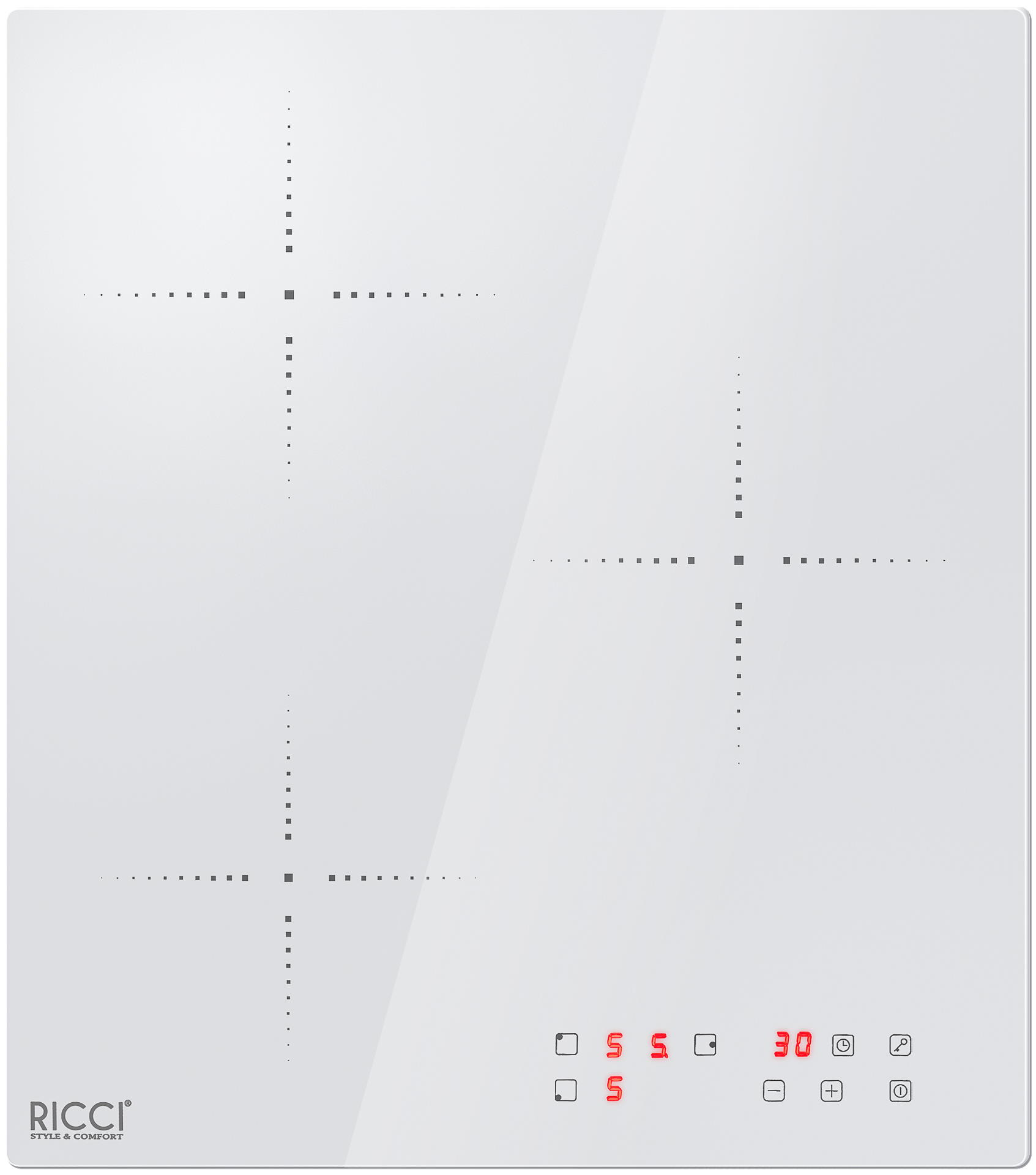 Индукционная варочная панель RICCI DCL-B35401W																		 — описание, фото, цены в интернет-магазине PT Stores