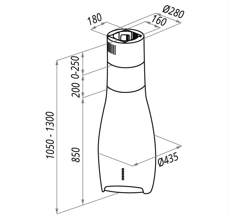 Купить Островная вытяжка MAUNFELD KENT 43,5 КРАСНЫЙ — Фото 2