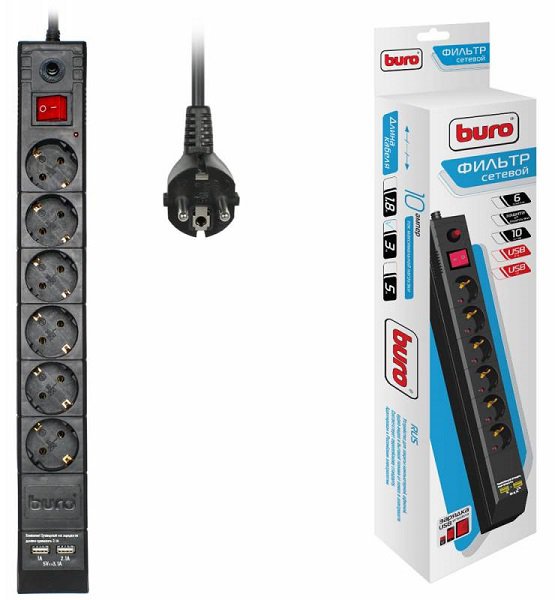  BURO BU-SP3_USB_2A-B																		 — описание, фото, цены в интернет-магазине PT Stores