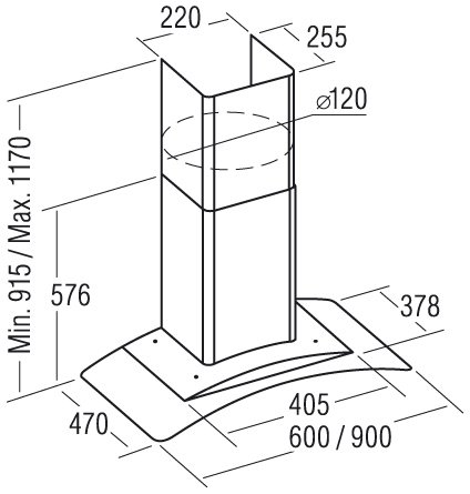 Купить Купольная вытяжка Apelson APOLO 900 INOX — Фото 2