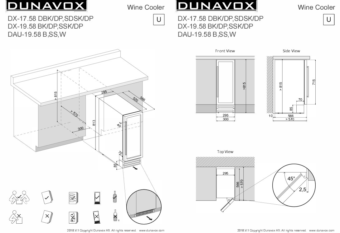 Купить Встраиваемый винный шкаф DUNAVOX DAU-17.58 DW — Фото 2