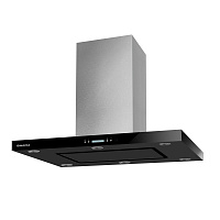 Островная вытяжка MAUNFELD HARBOUR (ISLA) 90 нержавейка/черное стекло